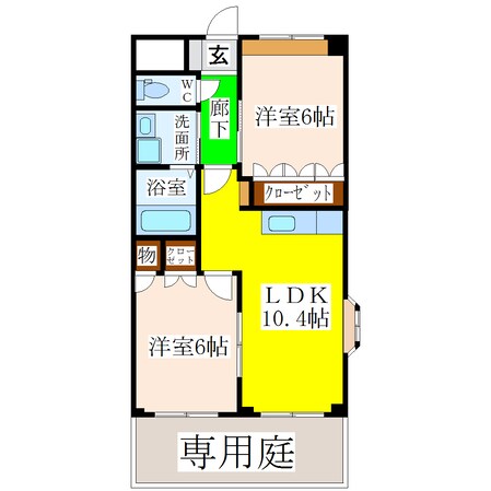 羽犬塚駅 徒歩15分 1階の物件間取画像